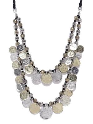 Infuzze Antique Gold & Oxidised Silver-Toned Afghan Necklace 3