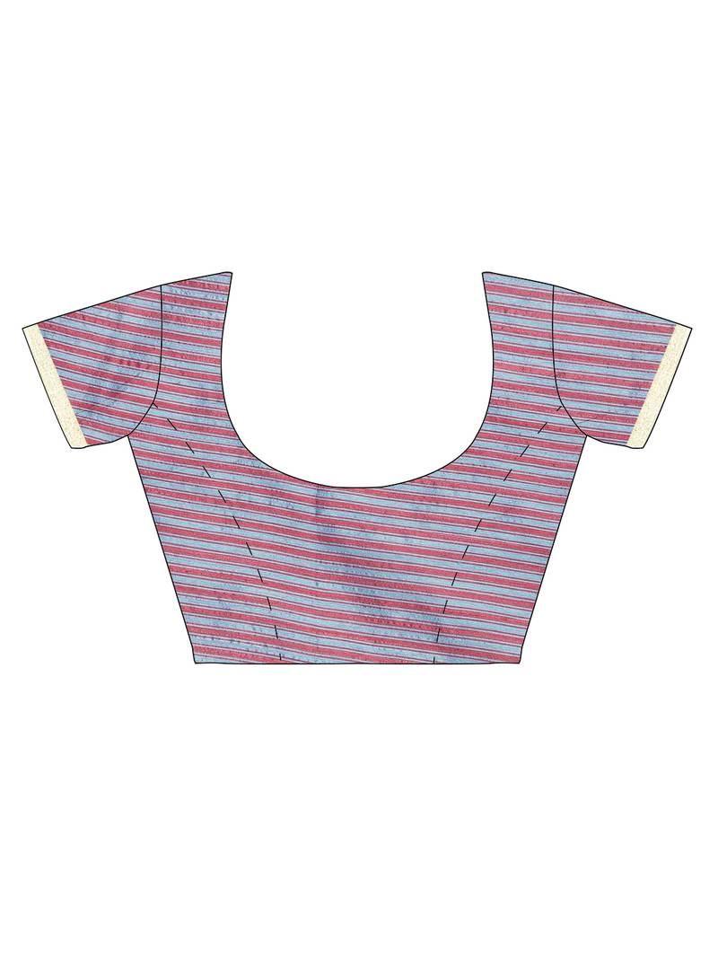 CLASSICATE from the house of The Chennai Silks Women's Sky Blue Dupion Saree With Blouse Piece