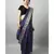 Deep blue baluchari with gold zari and meenakari work