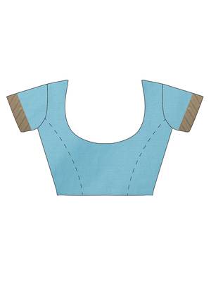 CLASSICATE from the house of The Chennai Silks Women's Sky Blue Dupion Saree With Blouse Piece 4