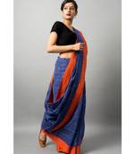 Khadi cotton saree with stunning swan & fish motifs