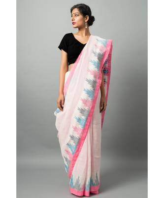 Khadi cotton saree with stunning swan & fish motifs 4