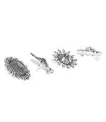 Infuzze Set of 2 Oxidised Silver-Toned Classic Studs
