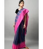 Khadi cotton saree with stunning swan & fish motifs