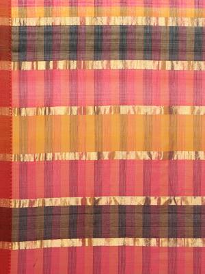 CLASSICATE from the house of The Chennai Silks Women's Multicolor Mangalagiri Cotton Saree Without Blouse Piece 3