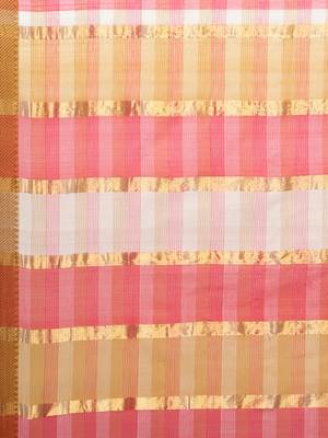 CLASSICATE from the house of The Chennai Silks Women's Multicolor Mangalagiri Cotton Saree Without Blouse Piece 3