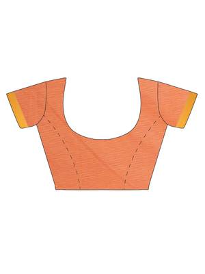 CLASSICATE from the house of The Chennai Silks Women's Orange Chettinad Cotton Saree With Blouse Piece 4