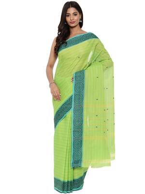 CLASSICATE from the house of The Chennai Silks Women's Green Chettinad Cotton Saree With Blouse Piece 1