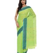 CLASSICATE from the house of The Chennai Silks Women's Green Chettinad Cotton Saree With Blouse Piece