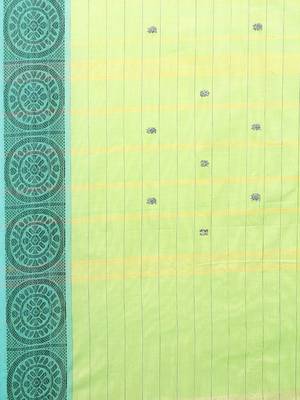 CLASSICATE from the house of The Chennai Silks Women's Green Chettinad Cotton Saree With Blouse Piece 3