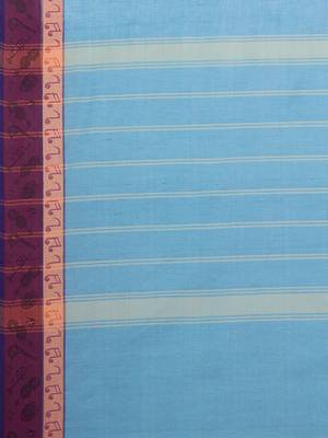 CLASSICATE from the house of The Chennai Silks Women's Blue Chettinad Cotton Saree With Blouse Piece 3