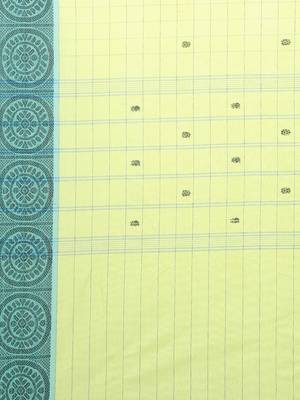 CLASSICATE from the house of The Chennai Silks Women's Light Green Chettinad Cotton Saree With Blouse Piece 3