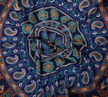 Rudra Sanganeri Printed Cotton Double Bedsheet with 2 Matching Pillow Cover. 3