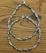 Alloy Metal Fancy Oxidised German Silver Plated Owl Anklet Payal/Pazeb Comes Pair