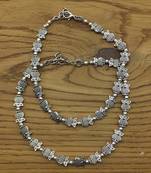 Alloy Metal Fancy Oxidised German Silver Plated Owl Anklet Payal/Pazeb Comes Pair