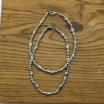 Alloy Metal Fancy Oxidised German Silver Plated Sea Fish And Beads Anklet Payal/Pazeb Comes Pair 1