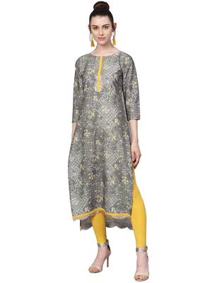 Multicolor printed crepe kurti 1
