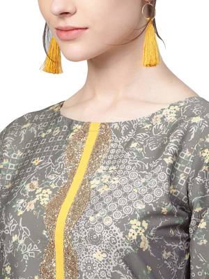 Multicolor printed crepe kurti 2