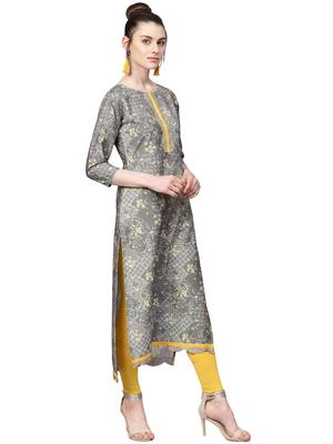 Multicolor printed crepe kurti 3