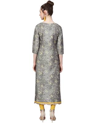 Multicolor printed crepe kurti 4