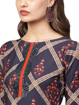 Multicolor printed crepe kurti 2