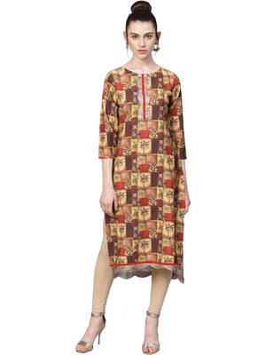 Multicolor printed crepe kurti 1