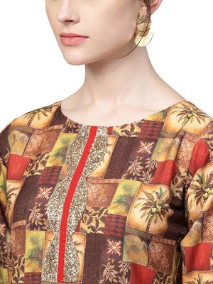 Multicolor printed crepe kurti 2