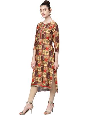 Multicolor printed crepe kurti 3