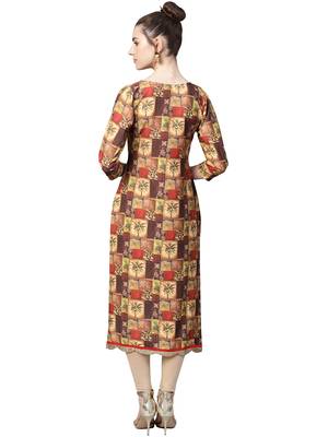 Multicolor printed crepe kurti 4