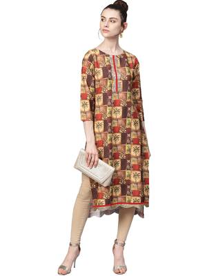 Multicolor printed crepe kurti 5