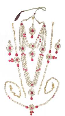 Pink cubic zirconia necklace sets 1