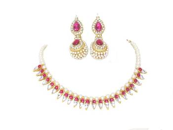 Pink cubic zirconia necklace sets 2