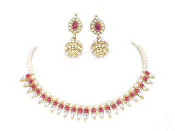 Pink cubic zirconia necklace sets 1