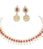 Pink cubic zirconia necklace sets
