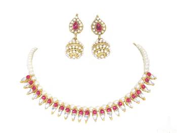 Pink cubic zirconia necklace sets 2