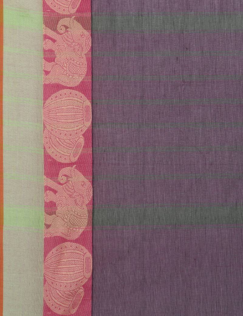 CLASSICATE from the house of The Chennai Silks Women's Purple Chettinad Cotton Saree With Blouse Piece