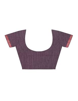 CLASSICATE from the house of The Chennai Silks Women's Purple Chettinad Cotton Saree With Blouse Piece 5