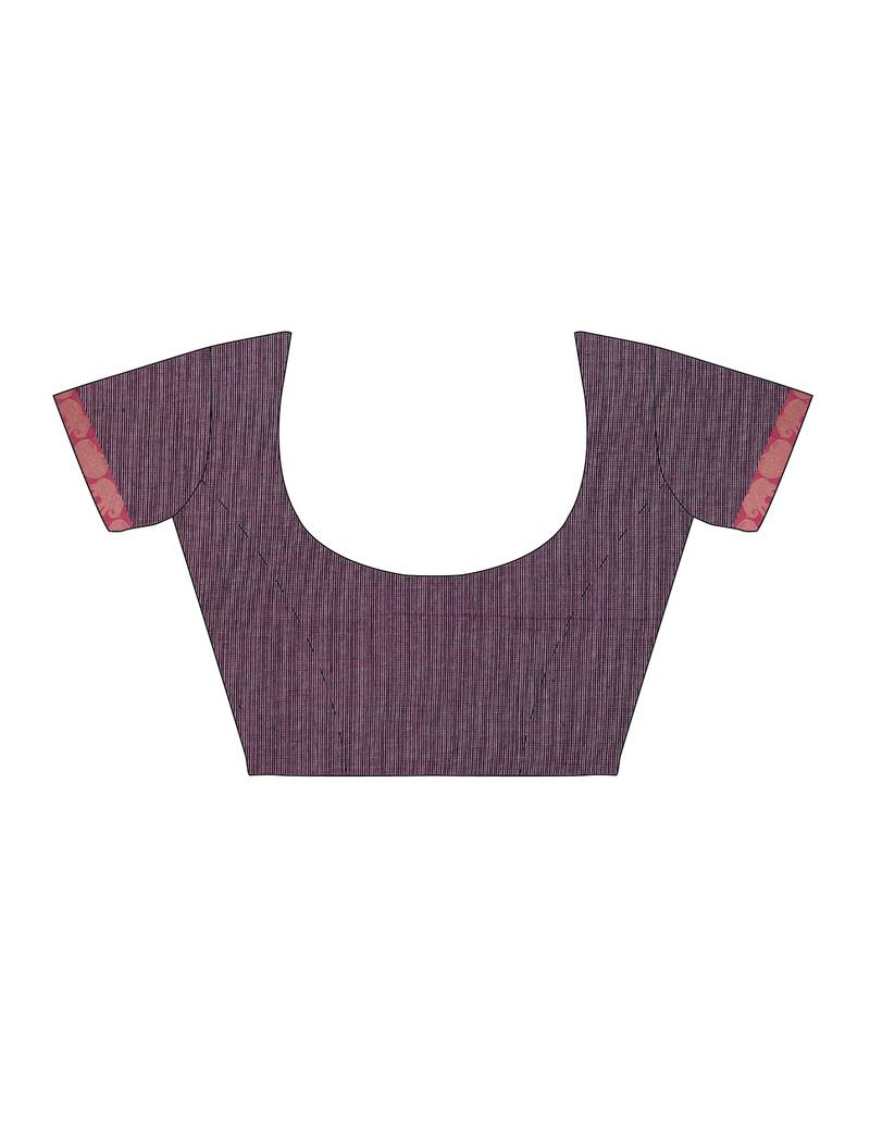 CLASSICATE from the house of The Chennai Silks Women's Purple Chettinad Cotton Saree With Blouse Piece