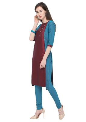 Maroon plain rayon kurti 2