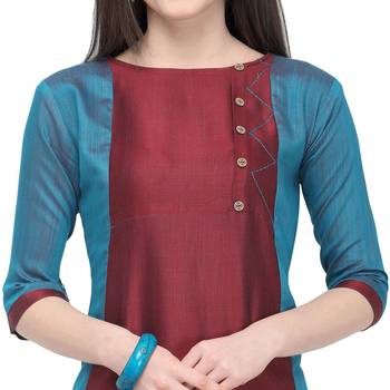 Maroon plain rayon kurti 4