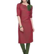 Red plain rayon kurti