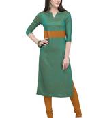 Green plain rayon kurti