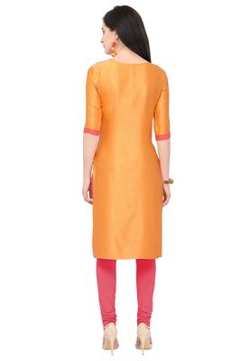 Pink plain rayon kurti 3