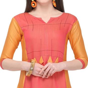 Pink plain rayon kurti 4