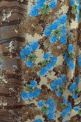 Brown Printed Chiffon Saree With Blouse 4