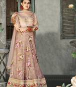 Peach Embroidered
 Organza Semi Stitched Lehenga With Dupatta