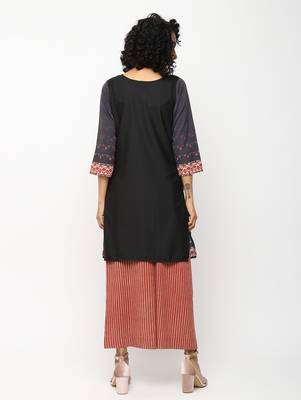 Grey printed crepe kurti 2