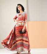 Multicolor printed silk kurti