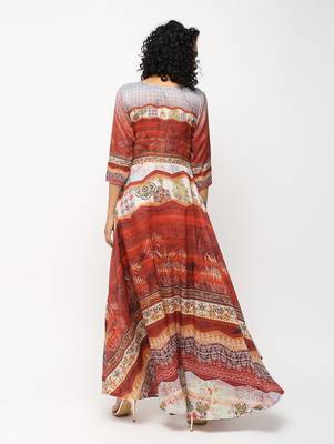 Multicolor printed silk kurti 2