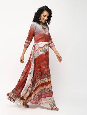 Multicolor printed silk kurti 3